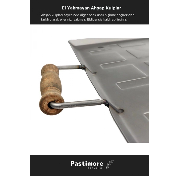 Ocak Üstü Ahşap Kulp Yufka Gözleme Ekmek Katmer Hamur Için Portatif Izgara Kamp Piknik Pişirme Sacı