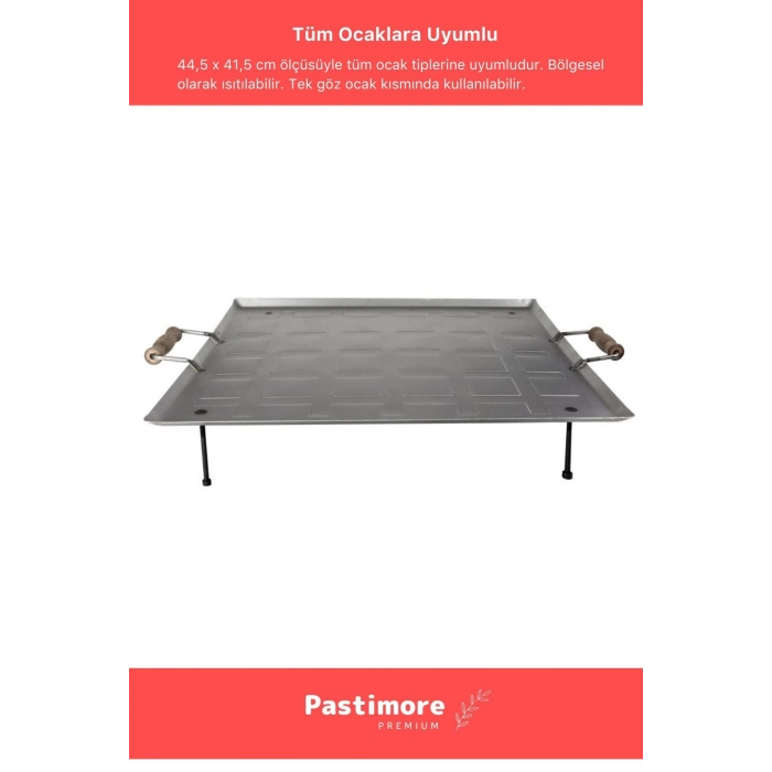 Ocak Üstü Ahşap Kulplu Yufka Gözleme Ekmek Katmer Hamur Için Portatif Izgara Ocak Üstü Pişirme Sacı