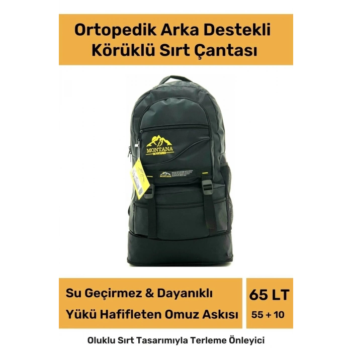 Ortopedik Su Geçirmez Konfor Modeli Fermuarlı Büyük Boy Çok Gözlü Bölmeli Kamp Outdoor Sırt Çantası