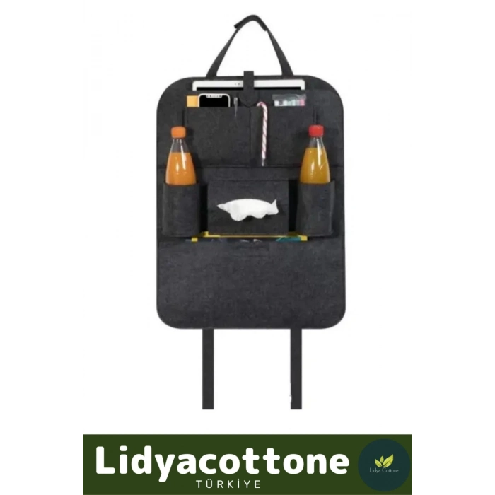 Oto Koltuk Arkası Organizer Araç İçi Organizeri Keçe Dayanıklı Üretim Pratik Sökülüp Takılır