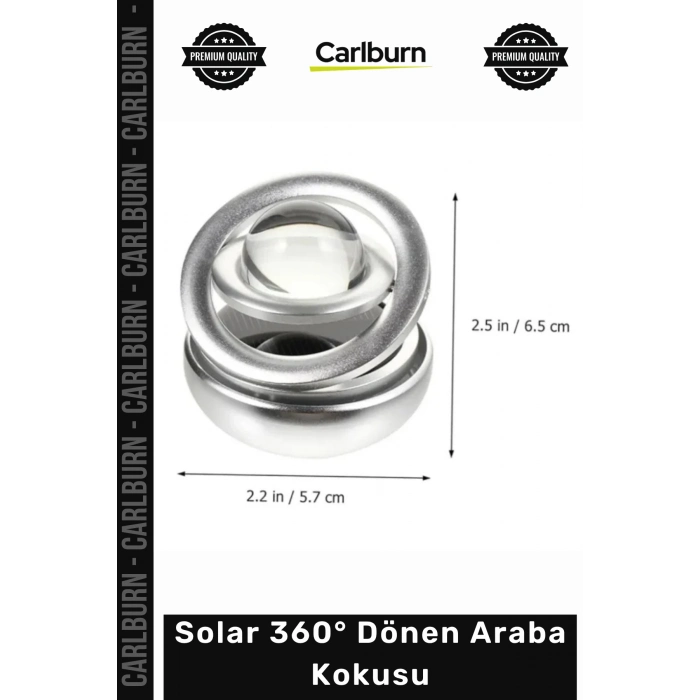 #OtoKoku Güneş Enerjili Kristal Küre 3D Galaksi Tasarım Dekoratif Solar 360° Dönen Araba Kokusu