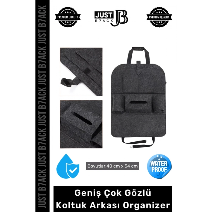 #OtoOrganizer Çok Gözlü Geniş Hazne Keçe Elastan Pratik Sökülüp Takılır Oto Koltuk Arkası Organizer