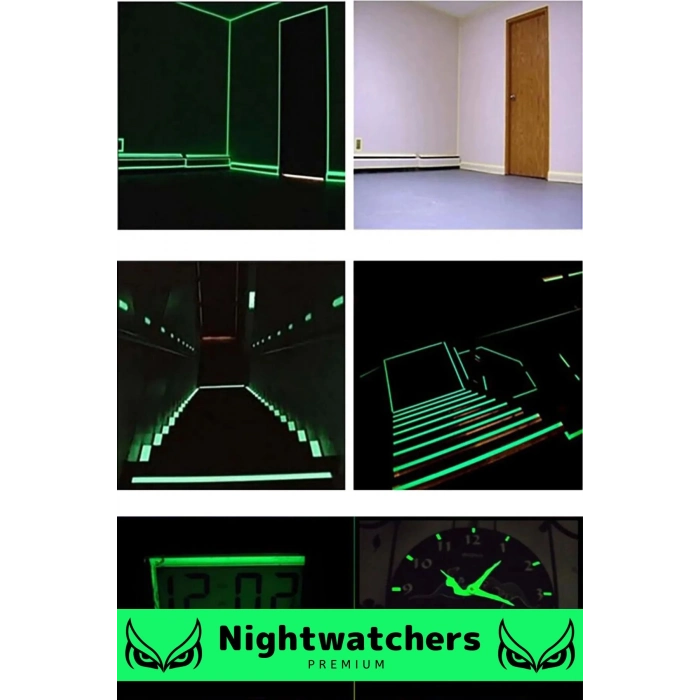 Özel Karanlıkta Işık Veren Yansıyan 12 Metre Fosforlu Yeşil Şerit Kendinden Yapışkan Reflektör Bant