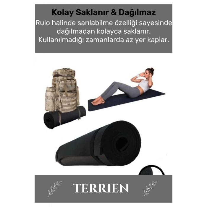 Özel Konfor Modeli Çift Taraflı Kaymaz Silinebilir Antibakteriyel Yoga Meditasyon Minderi 6,5mm Mat