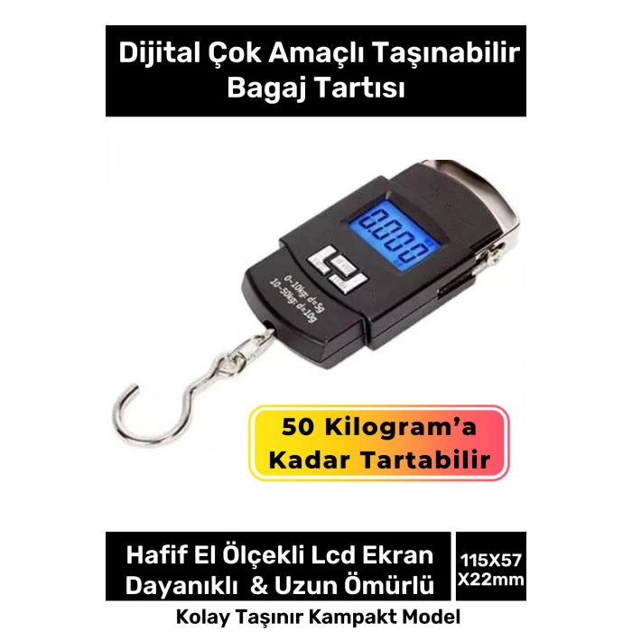 Özel Lcd Ekran Seyahat Bavul Ağırlık Tartı Dijital Çok Amaçlı Taşınabilir El Ölçekli Bagaj Tartısı