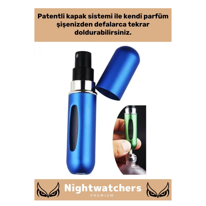 Özel Parfüm Şişesinden Doldurulabilir Taşınabilir Çanta İçi Mini Cep Parfüm Şişesi 5 Ml x 3 Adet