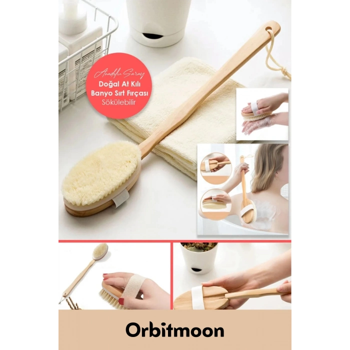 Özel Seri %100 Doğal Cilt Bakım Selülit Çatlak Giderici At Kılı Banyo Fırçası Kuru Masaj Aleti