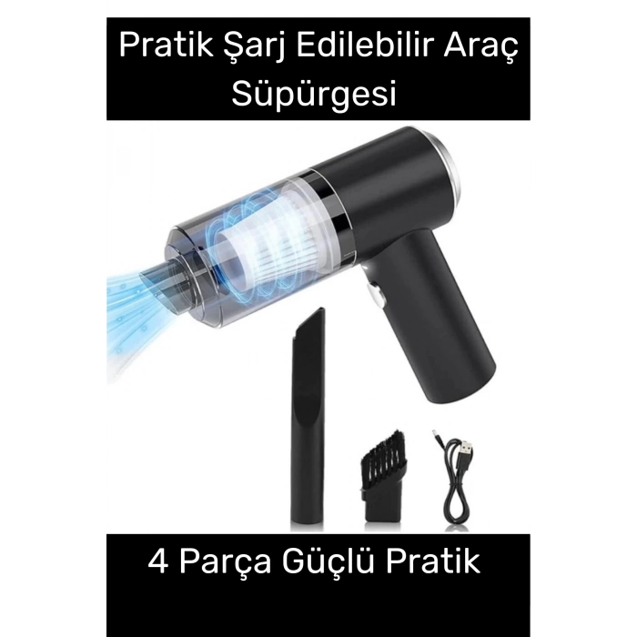 Özel Seri 9000Pa Çekiş 4000mAh Pil Otomatik Aydınlatmalı Taşınabilir Katlanabilir Araç Süpürgesi