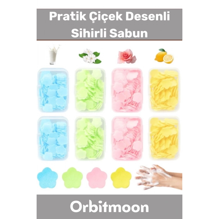 Özel Seri Dış Mekan Çok Dilimli Taşınabilir Kamp Çocuk Tuvalet Pratik Çiçek Desenli Sihirli Sabun