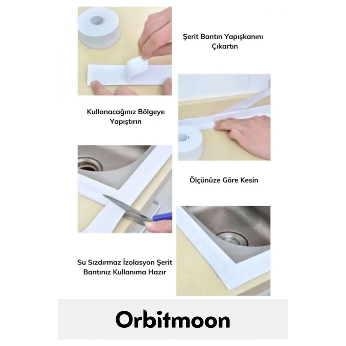 Özel Seri Premium Su Geçirmez Sızdırmaz Lavabo Küvet Yağ Nem Küf Önler 3.2m 10 Adet İzolasyon Bant