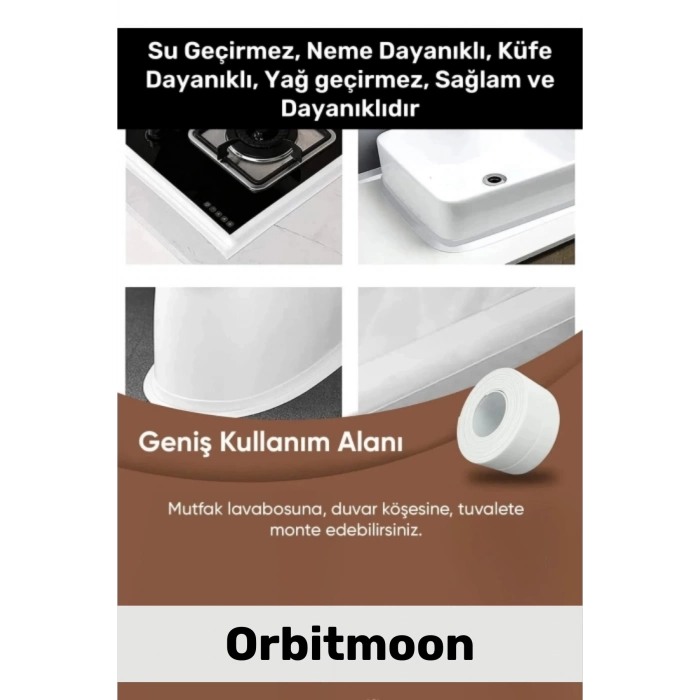 Özel Seri Premium Su Geçirmez Sızdırmaz Lavabo Küvet Yağ Nem Küf Önleyici 3.2m 2 Adet Izolasyon Bant