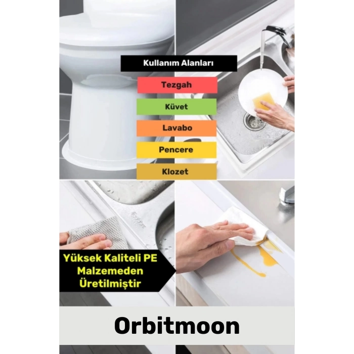 Özel Seri Premium Su Geçirmez Sızdırmaz Lavabo Küvet Yağ Nem Küf Önleyici 3.2m 2 Adet Izolasyon Bant