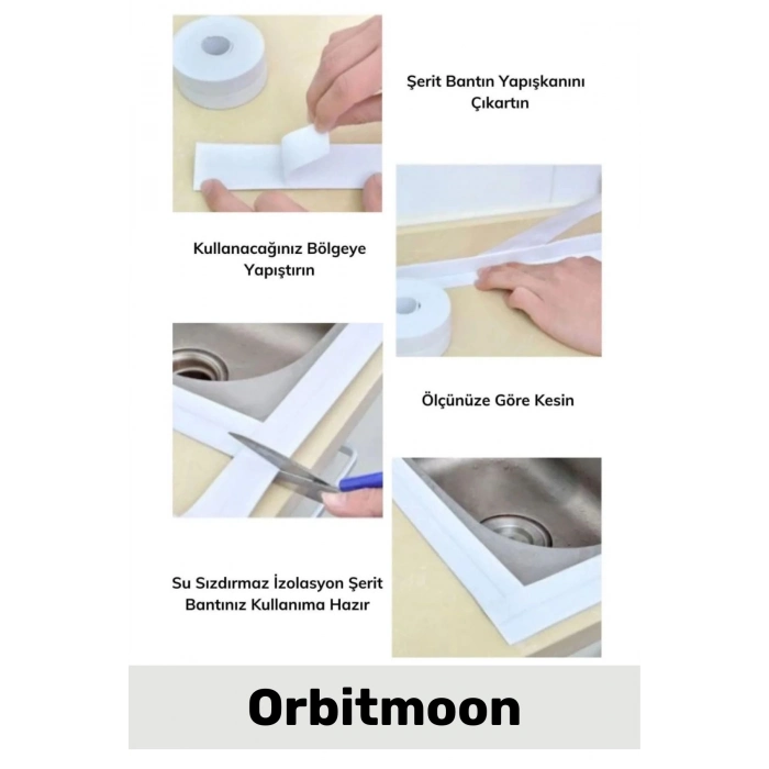 Özel Seri Premium Su Geçirmez Sızdırmaz Lavabo Küvet Yağ Nem Küf Önleyici 3.2m 2 Adet Izolasyon Bant