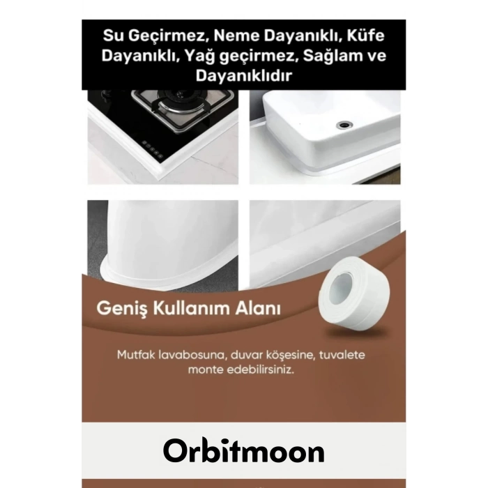 Özel Seri Premium Su Geçirmez Sızdırmaz Lavabo Küvet Yağ Nem Küf Önleyici 3.2m 5 Adet İzolasyon Bant