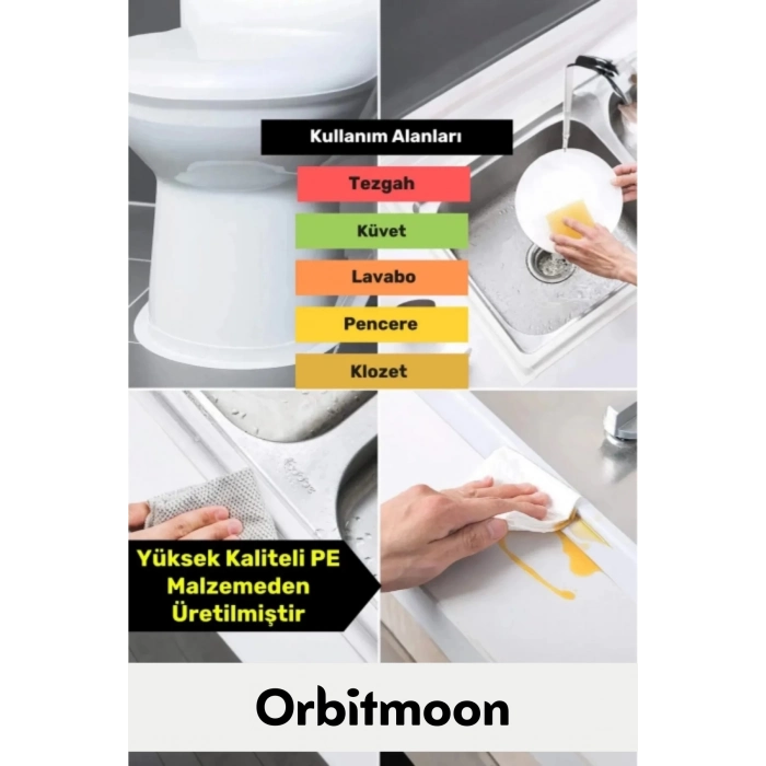 Özel Seri Premium Su Geçirmez Sızdırmaz Lavabo Küvet Yağ Nem Küf Önleyici 3.2m 5 Adet İzolasyon Bant