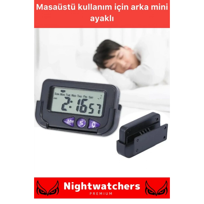 Özel Seri Yapışkanlı Masaüstü Stantlı Ders Çalışmak Için Alarlı Kronometreli Mini Dijital Saat