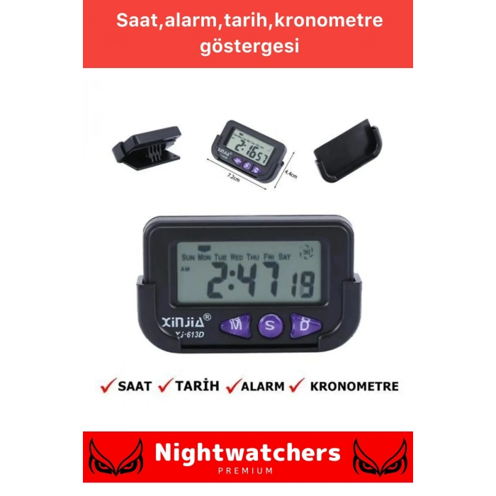 Özel Seri Yapışkanlı Masaüstü Stantlı Ders Çalışmak Için Alarlı Kronometreli Mini Dijital Saat