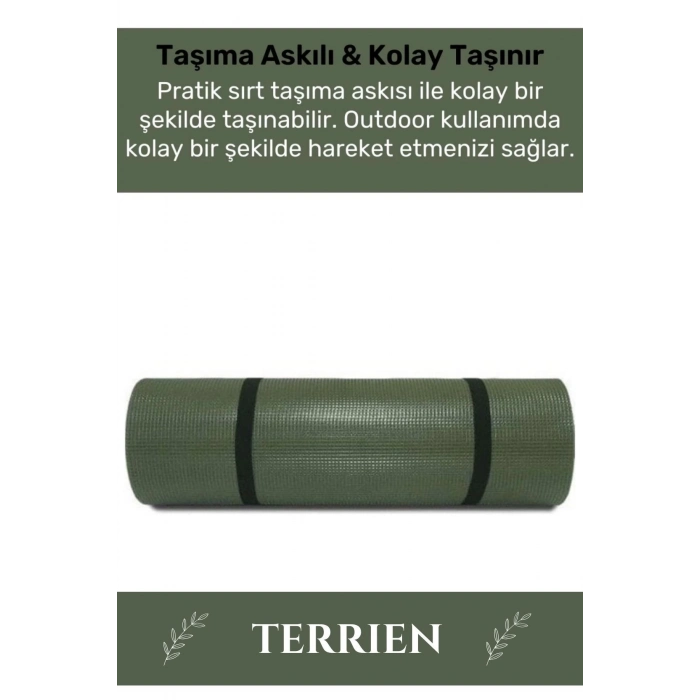 Özel Su Geçirmez 182x60cm Hafif Pratik Dayanıklı Isı Yalıtım 12mm Kalınlık Köpük Askeri Haki Mat