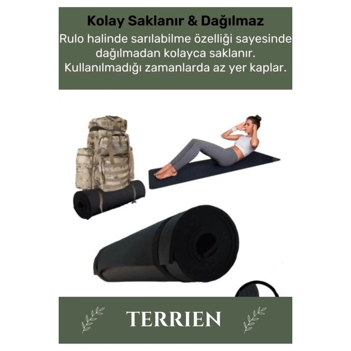 Özel Su Geçirmez 182x60cm Hafif Pratik Dayanıklı Isı Yalıtım 12mm Kalınlık Köpük Askeri Haki Mat