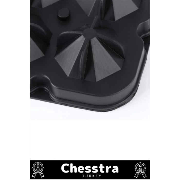 Özel Tasarım 4 Gözlü Kırılmaz Esnek Silikon Kokteyl Viski Elmas Şekilli Buz Yapma Kalıbı 1 Adet