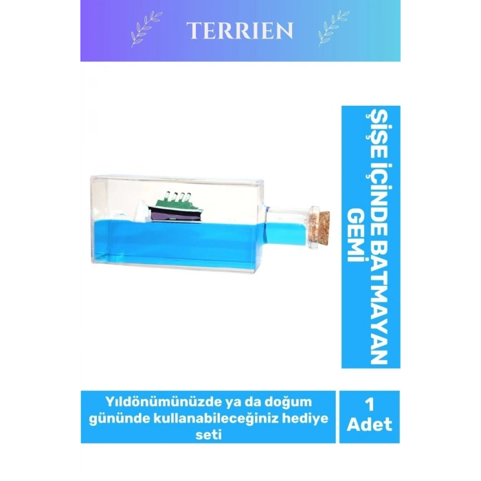 Özel Tasarım Aşk Batmayan Gemi Yıl Dönümü Kız Arkadaş Doğum Günü Hediye Sevgiliye Akvaryum 17*6 Cm