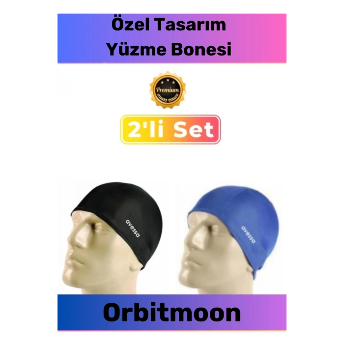 Özel Tasarım Elastik Su Geçirmez Silikon Yüzücü Yüzme Şapkası Havuz Deniz Bonesi 2li Set