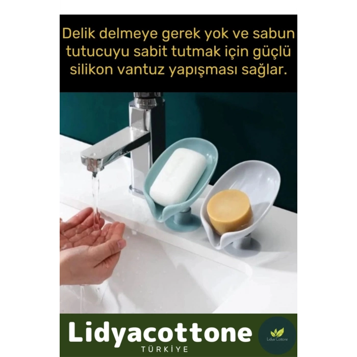 Özel Tasarım Tezgah Üstü Mutfak Banyo Bulaşık Lavabo Vantuzlu Su Tutmaz Giderli Katı Sabunluk