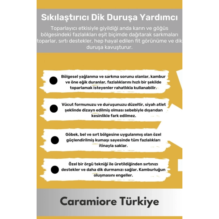 Özel Üretilmiş Bel Göğüs Göbek Toparlayıcı Erkek Extra Göbek Sıkılaştırıcı Siyah Atlet Korse