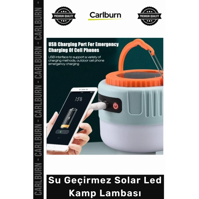 Özel Üretim 1200 mAh USB Şarjlı Su Geçirmez IP45 Taşınabilir Powerbank Güçlü Solar Led Kamp Lambası