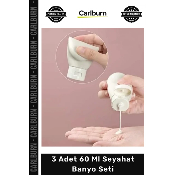 Özel Üretim 3 Adet 60 Ml Sızdırmaz Boş Şişe Şeffaf Kozmetik Şampuan Taşıma Seyahat Banyo Seti