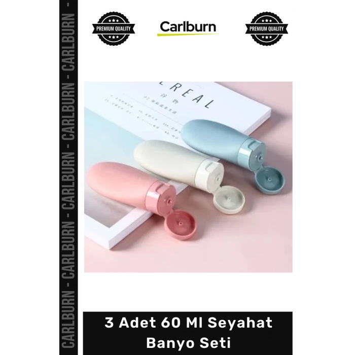 Özel Üretim 3 Adet 60 Ml Sızdırmaz Boş Şişe Şeffaf Kozmetik Şampuan Taşıma Seyahat Banyo Seti
