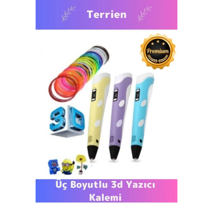 Özel Üretim Bükülebilir ABS Plastik 3D Çocuk Renkli Filament Üç Boyutlu Çizim Yazıcı Kalemi