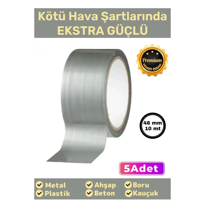 Özel Üretim Çok Amaçlı Su Geçirmez Sızdırmaz Güçlü Dayanıklı Izolasyon Gri Tamir Bandı 48 Mm 10 Mt 5