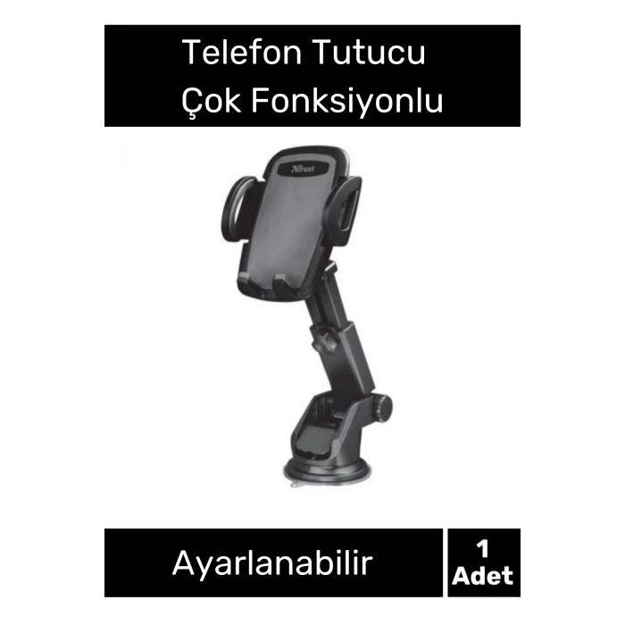 Özel Üretim Dayanıklı Vantuzlu Sağlam Çok Fonksiyonlu 360 Derece Dönebilen Teleskopik Telefon Tutucu