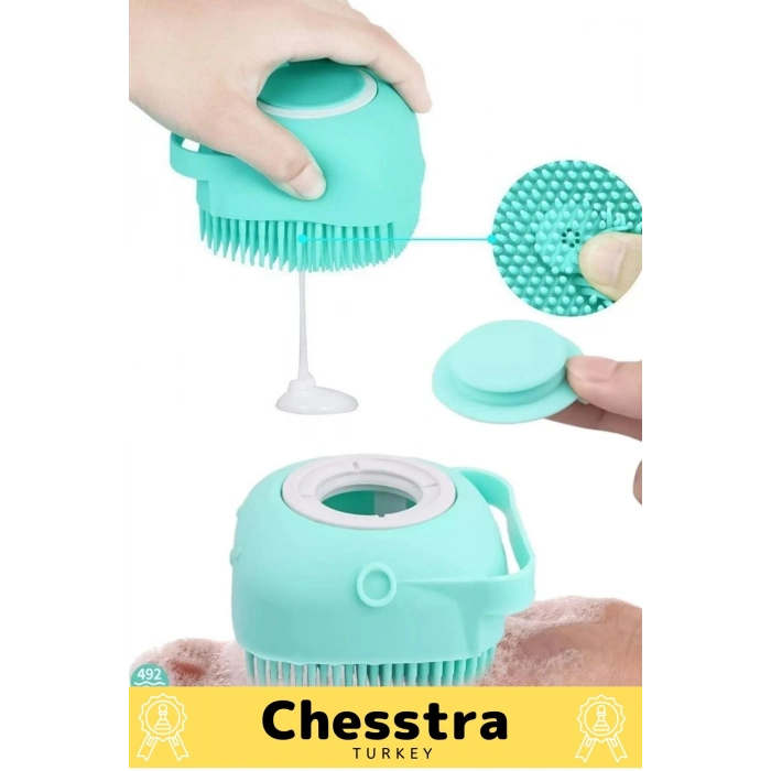 Özel Üretim Evcil Hayvan Bebek Çocuk Sabun Şampuan Duş Jeli Hazneli Banyo Masaj Fırçası Lif Kesesi