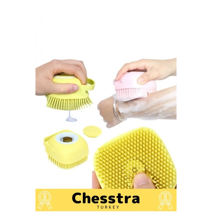 Özel Üretim Evcil Hayvan Bebek Çocuk Sabun Şampuan Duş Jeli Hazneli Banyo Masaj Fırçası Lif Kesesi