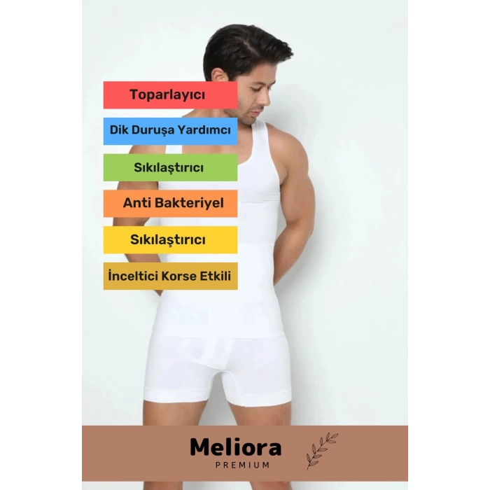 Özel Üretim Fit Görünüm Sağlayan Inceltici Rahat Atlet Ve Boxer Inceltici Erkek Korse 2li Set