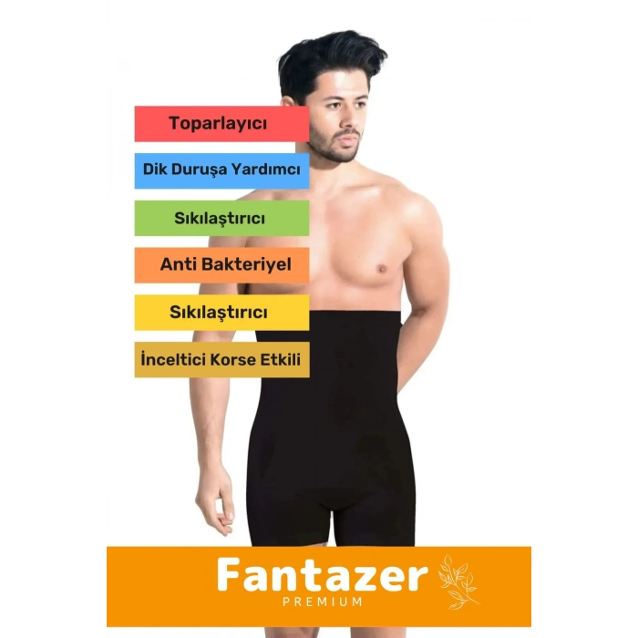 Özel Üretim Fit Görünüm Sağlayan Inceltici Rahat Atlet Ve Boxer Inceltici Erkek Korse 2li Set