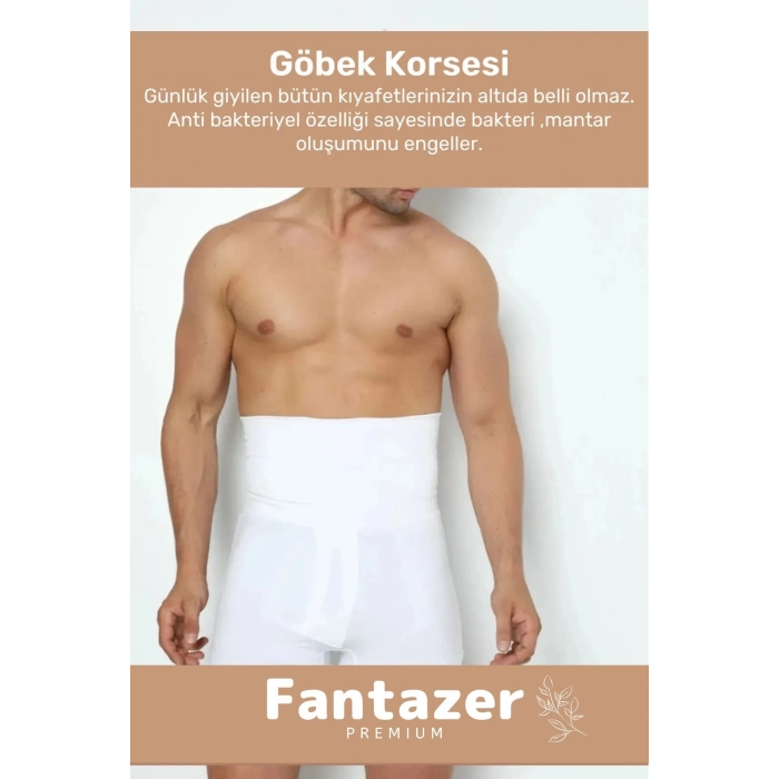 Özel Üretim Fit Görünüm Sağlayan Inceltici Rahat Atlet Ve Boxer Inceltici Erkek Korse 2li Set