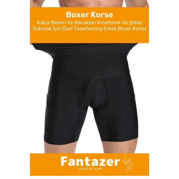 Özel Üretim Fit Görünüm Sağlayan Inceltici Rahat Atlet Ve Boxer Inceltici Erkek Korse 2li Set