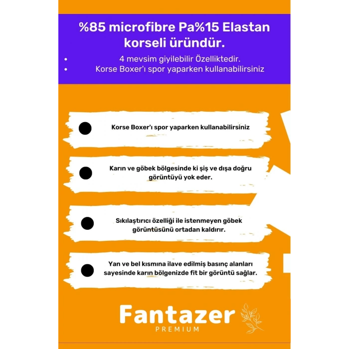 Özel Üretim Göbek Düzleştirici Toparlayıcı Sıkılaştırıcı Bel Inceltici Erkek Duble Boxer Korse