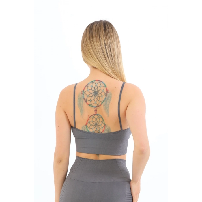 Özel Üretim Göğüs Toparlayıcı Sarkma Önleyen Spor Günlük İnce İp Askılı Pedli Fitilli Crop Büstiyer