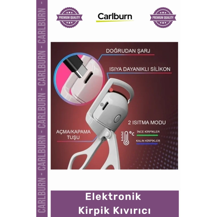 Özel Üretim Isıtmalı Şarj Edilebilir Profesyonel Kalıcı Etki USB Kozmetik Elektronik Kirpik Kıvırıcı