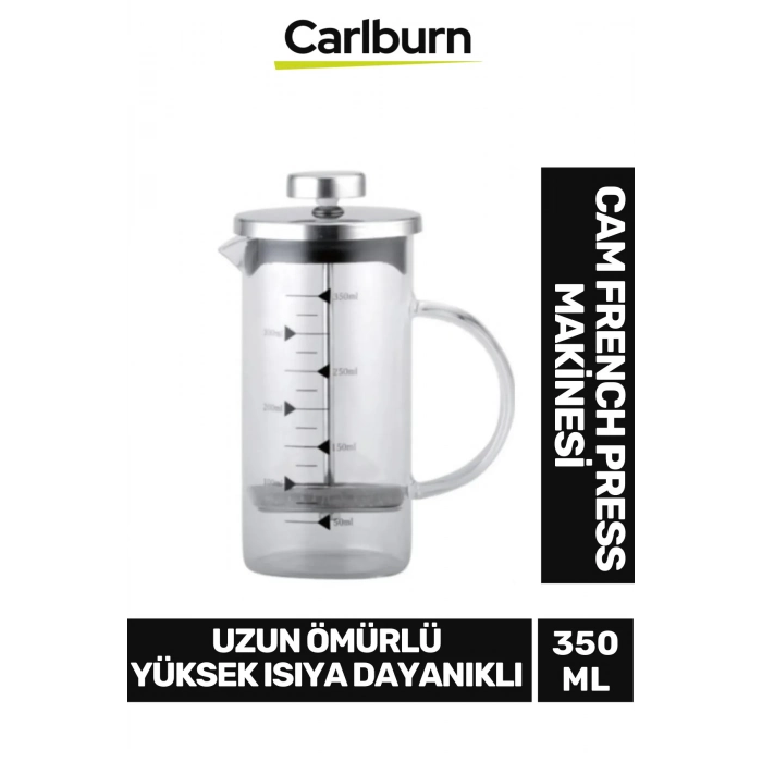 Özel Üretim Isıyı Uzun Süre Koruyan Süzgeçli Bitki Çayı Demliği Filtre Kahve French Press 350 ml