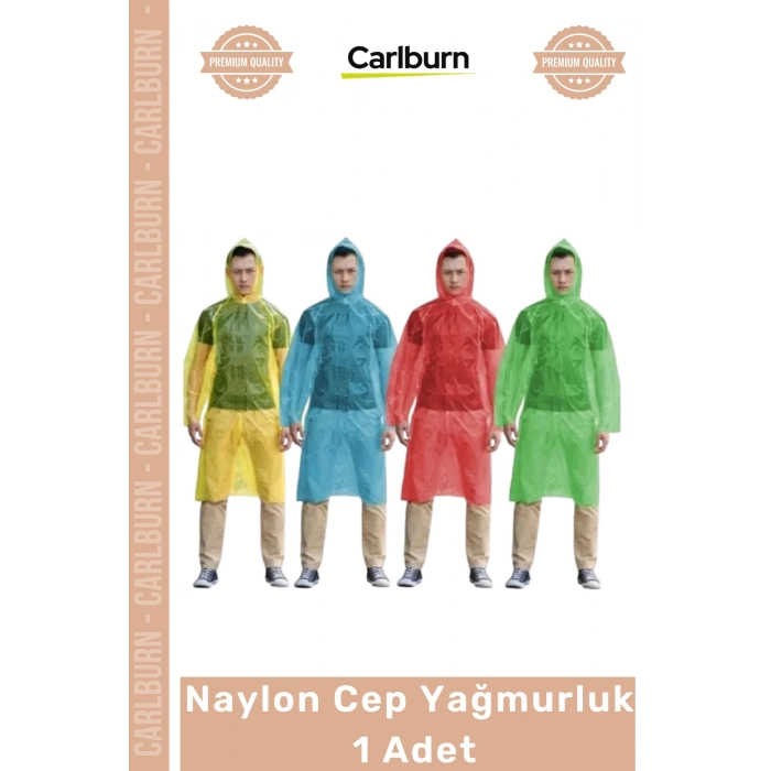 Özel Üretim Kapüşonlu Çıtçıtlı Pratik Şeffaf Kaliteli Acil Durum Konser Miting Naylon Cep Yağmurluk - 1 Adet