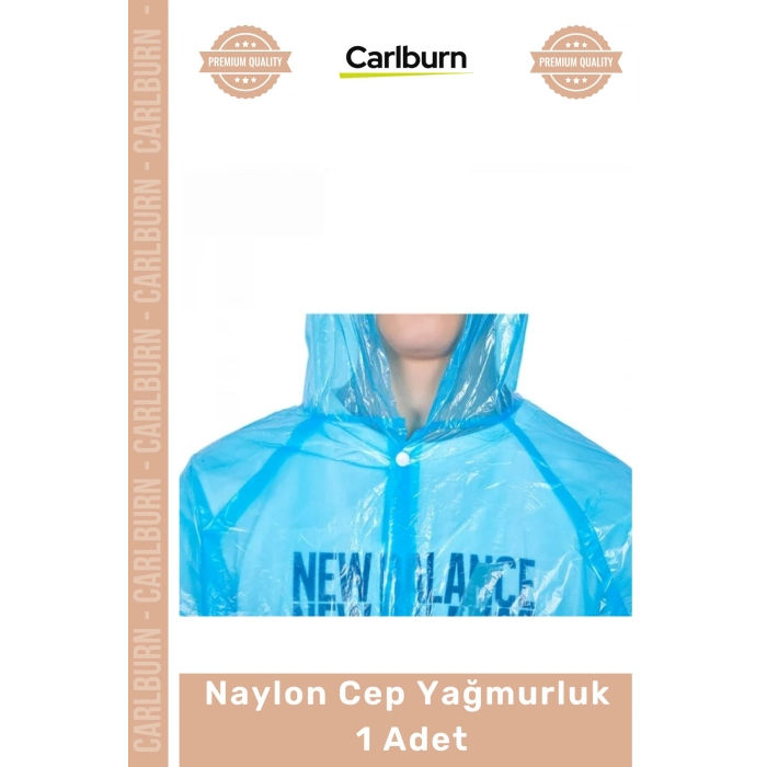 Özel Üretim Kapüşonlu Çıtçıtlı Pratik Şeffaf Kaliteli Acil Durum Konser Miting Naylon Cep Yağmurluk - 1 Adet