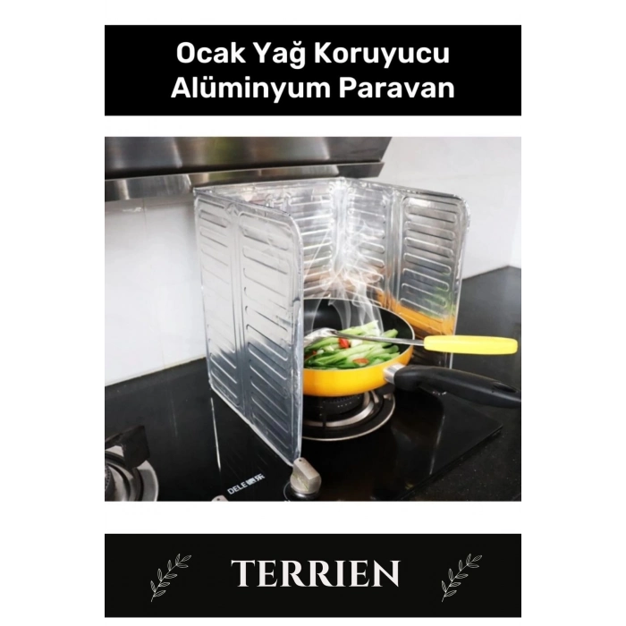 Özel Üretim Katlanabilir Isıya Dayanıklı Paslanmaz Kızartma Pişirme Yağ Koruyucu Alüminyum Paravan