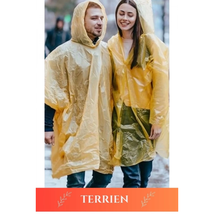 Özel Üretim Kullan At Su Geçirmez Sızdırmaz 0,2mm Kalınlık Tek Kullanımlık 10 Adet Yağmurluk