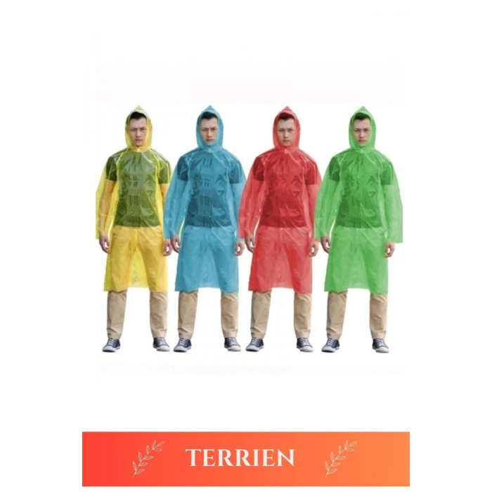 Özel Üretim Kullan At Su Geçirmez Sızdırmaz 0,2mm Kalınlık Tek Kullanımlık 10 Adet Yağmurluk