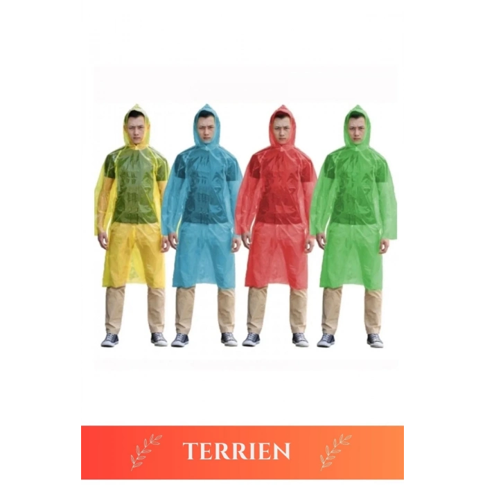 Özel Üretim Kullan At Su Geçirmez Sızdırmaz 0,2mm Kalınlık Tek Kullanımlık 10 Adet Yağmurluk